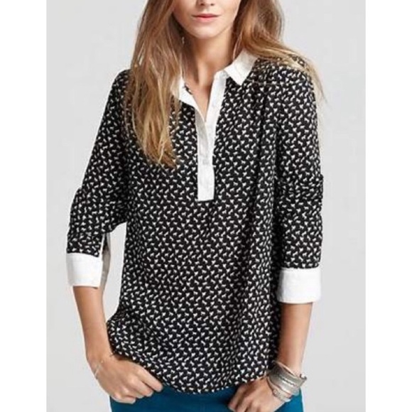 Free People Women’s Collared Horse Print Blouse Size Medium‎ - Picture 8 of 8